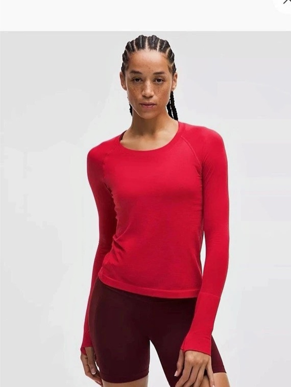 lululemon Long Sleeve Shirt in Red